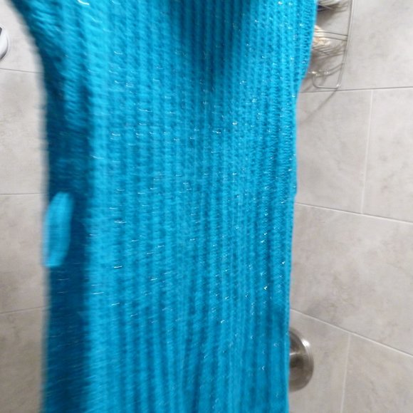 Decree Womens S Blue/ metalic  Short Sleeve Knitted Sweater Long tunic XXL - Picture 5 of 9